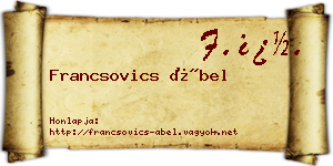 Francsovics Ábel névjegykártya